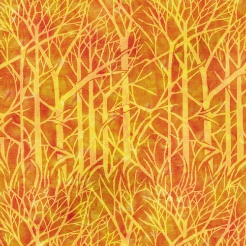 Batik - Pumpkin Delight -Trees - Burnt Orange- tree branches on bright orange