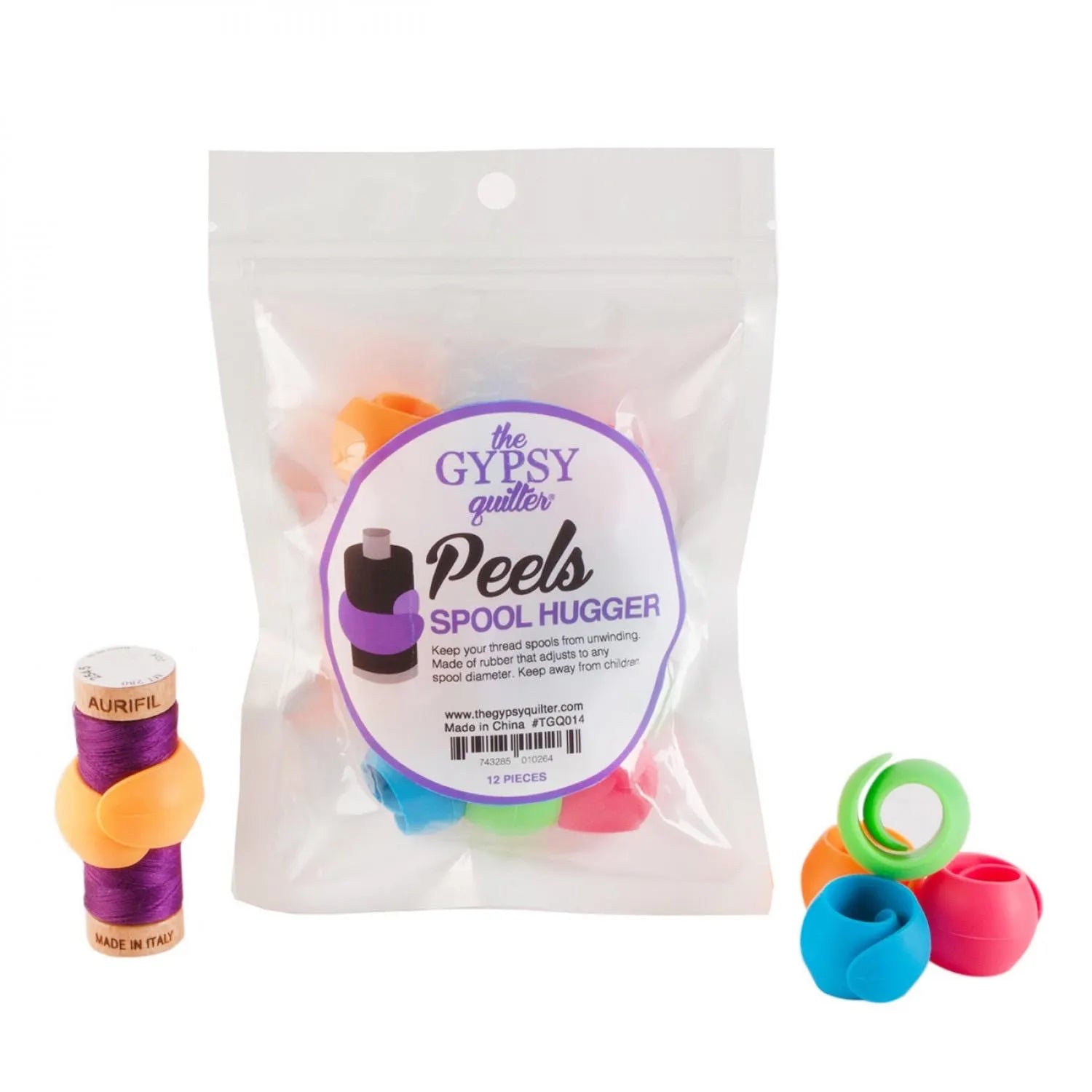 Peels Spool Hugger - 12 pieces, multi colored by the Gypsy Quilter