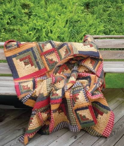 Cut Loose Press - Country Log Cabin Rag Quilt 70x88 - by Wendy Airesman