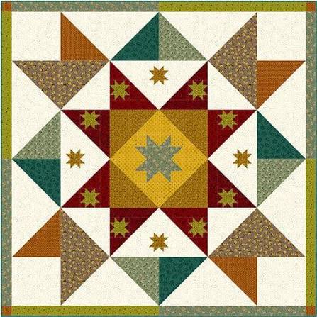 Autumn Farmhouse 64 sq quilt kit, Kim Diehl Morning Star pattern + fabrics  included