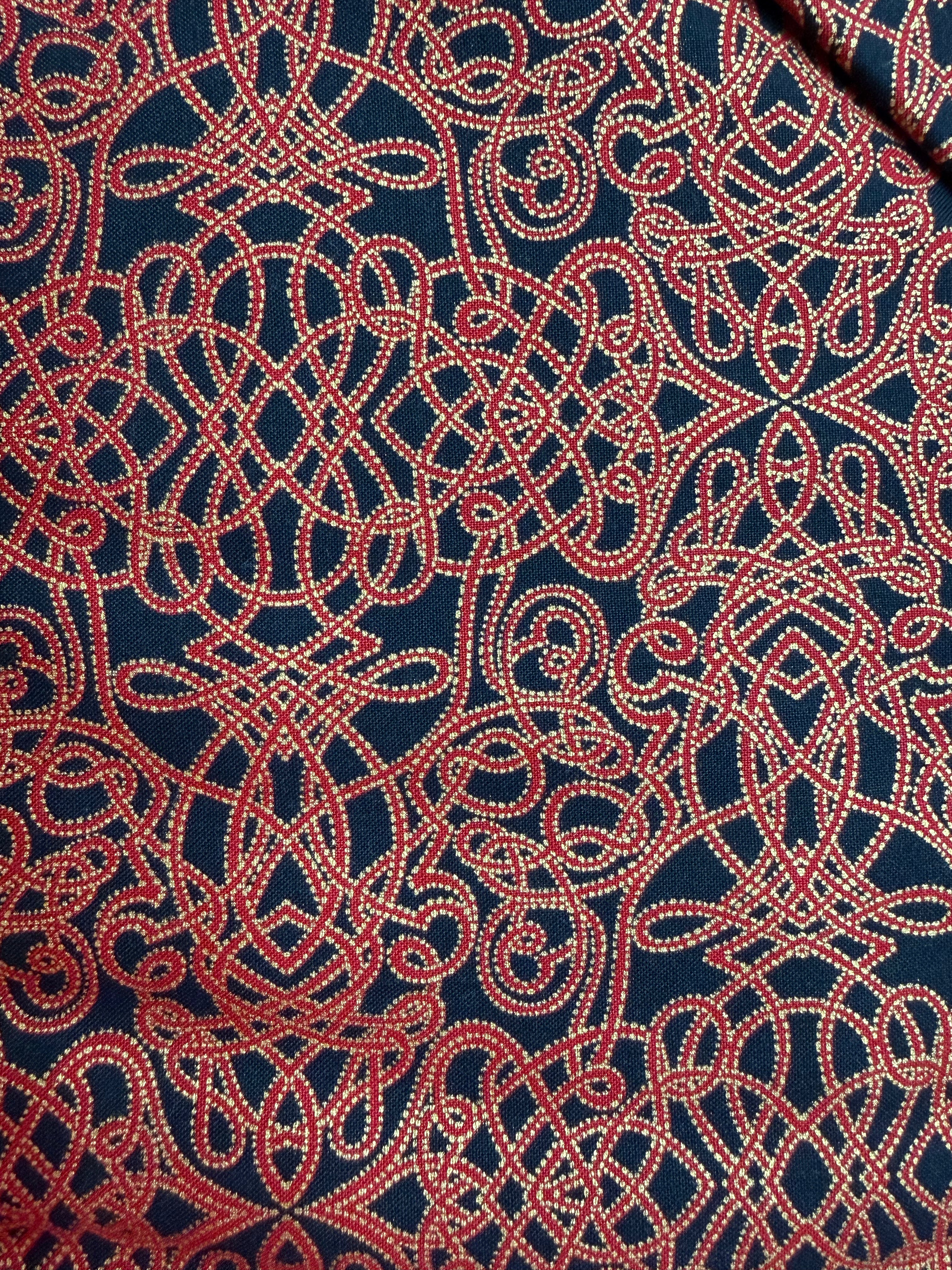 Holiday Flourish - Metallic - Red on Black by Peggy Toole