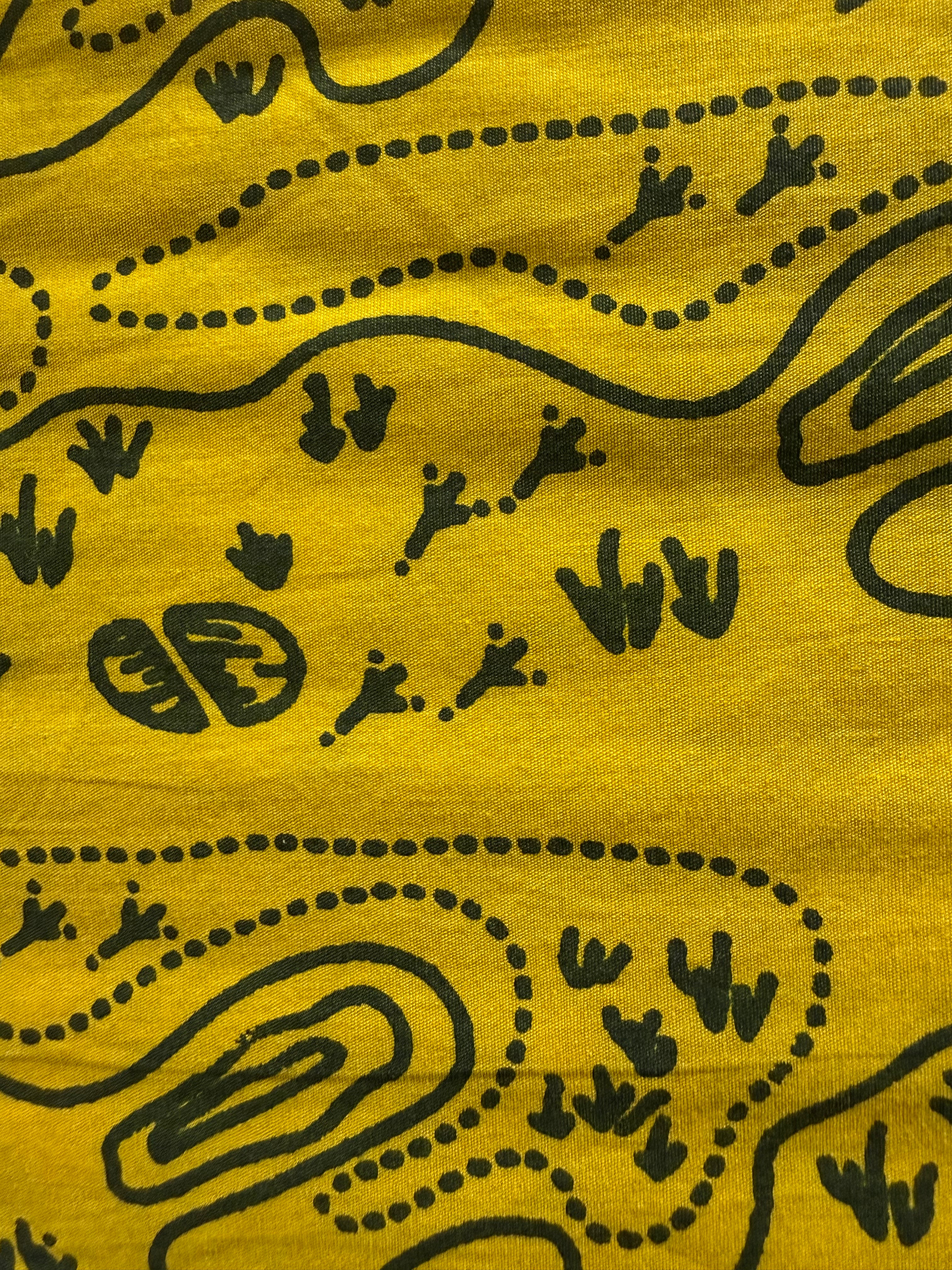 Ocean Park-Sunset Boulevrd-Gry Print on Yellow by Scott Hansen For Banyan Batiks