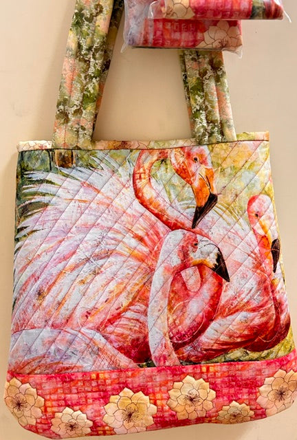 Flamingo Fling - PANEL approx. 45 inches. - shopping bag (23)