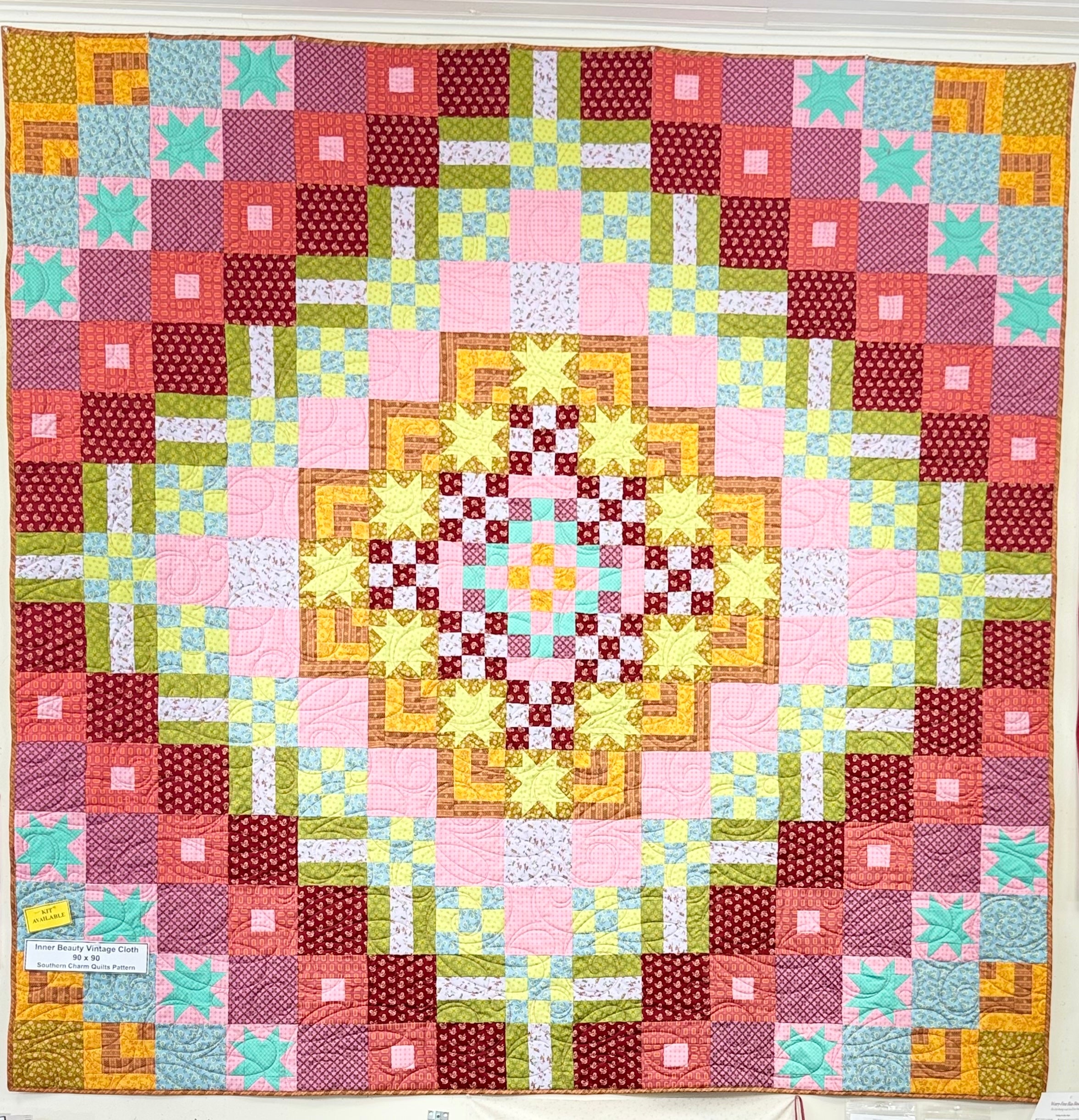 Inner Beauty Vintage Cloth -90 x 90 incl. Pattern, Top & Bind