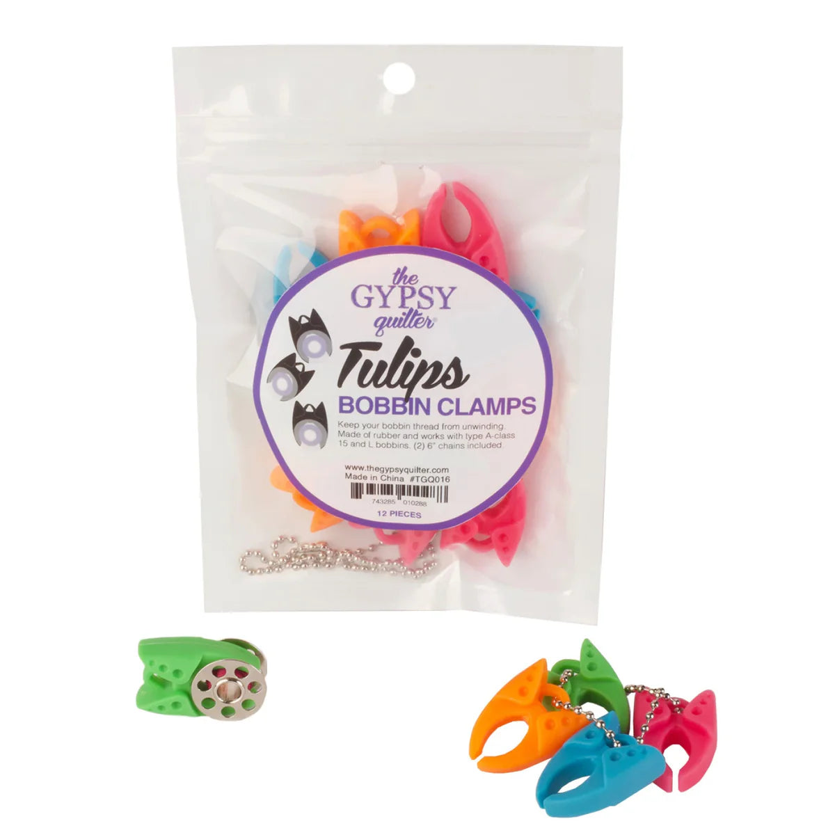 Tulips Bobbin Clamps by the Gypsy Quilter