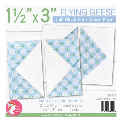 Flying Geese Quilt block - 1.5 x 3 foundation Paper - makes 84 quilt blocks