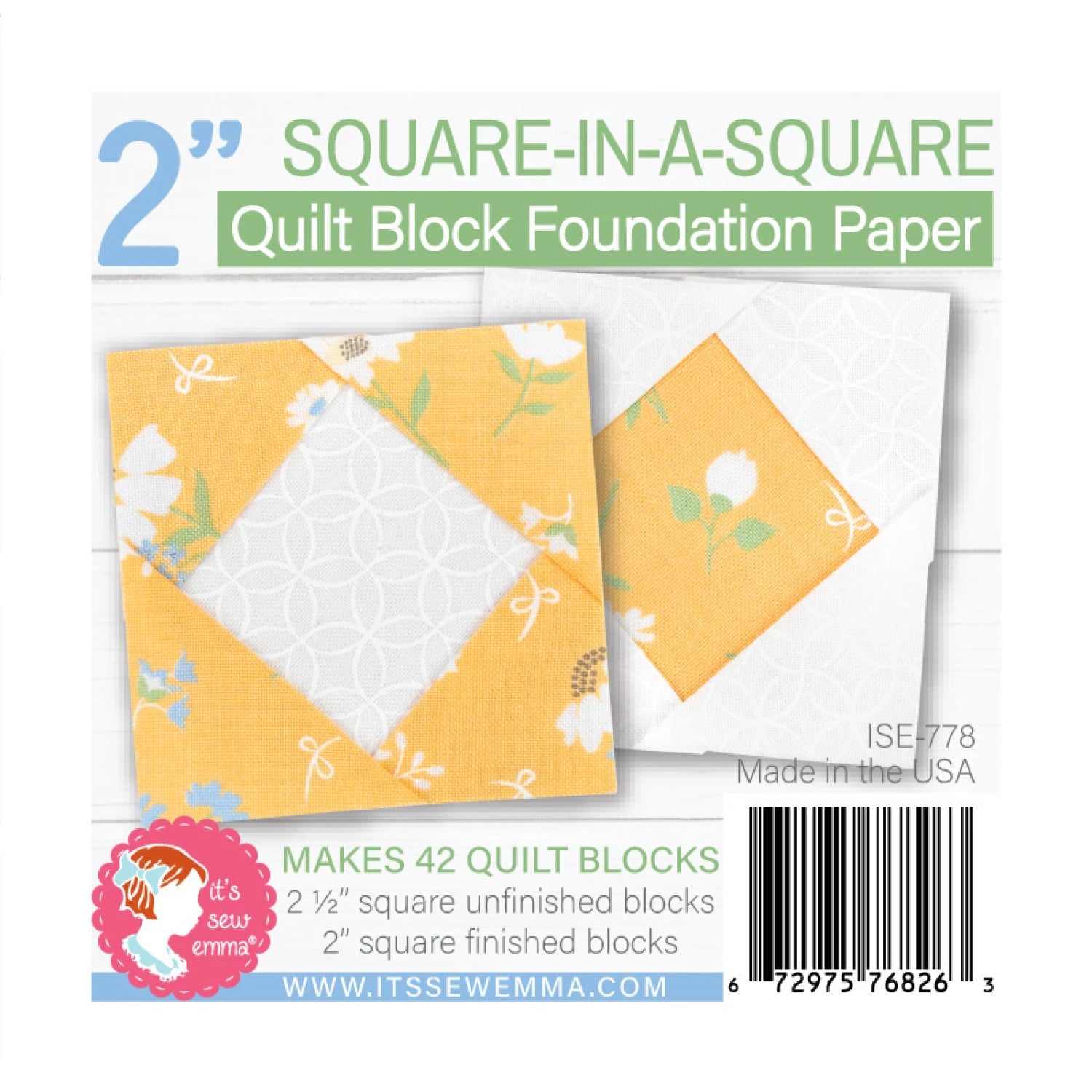 2 in. Square in a Squarequilt block foundation Paper - makes 84