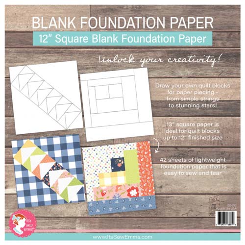 Blank Foundation Paper Pad - 42 12" sheets - It's Sew Emma - ISE-793