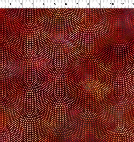 Floragraphix V - Triangle Arcs - Red - clamshell pattern made of triangles