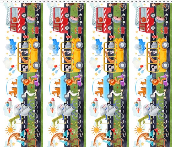 On the Go - Stripe - animals using varied forms of transport - Jason Yenter