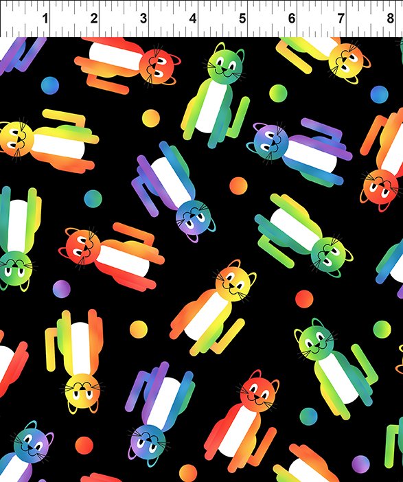 PAWsitivity by Jason Yenter - Cats & Dots - Black
