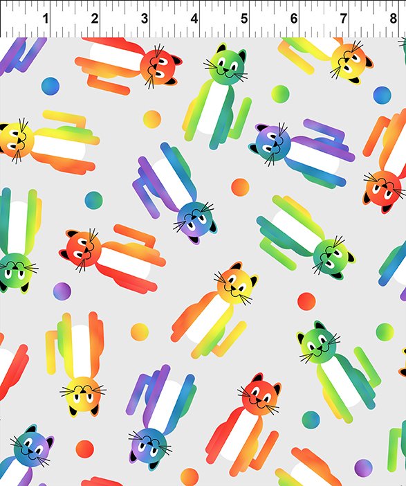 PAWsitivity by Jason Yenter - Cats & Dots - White