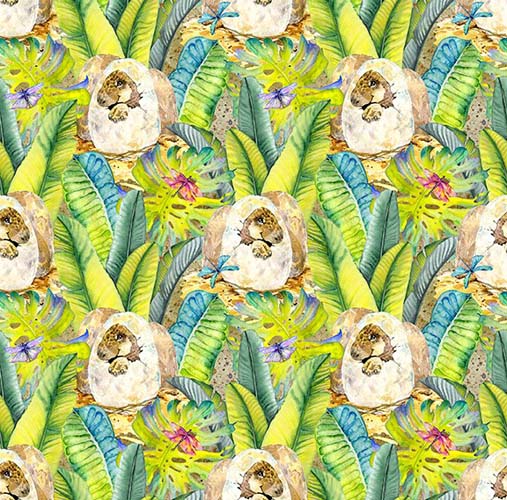 Dinosaur Friends - Hatching Eggs - Multi - hatching dinosaur eggs on foliage