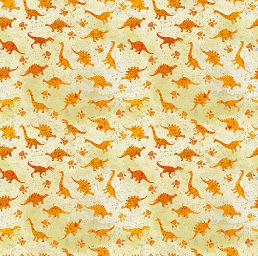 Dinosaur Friends - Small DinoToss - small orange dinosaurs on cream