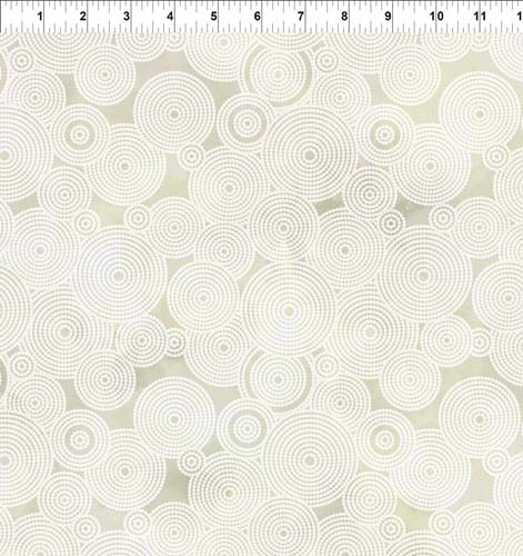 Floragraphix V - Circles - Cream - cream concentric circles on pale green