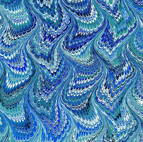 Marble Essence - Verona - Teal - Marbling in blues and teals