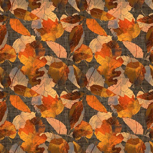 Reflections of Autumn - Leaveson Tan - Autumn leaves on dark brown