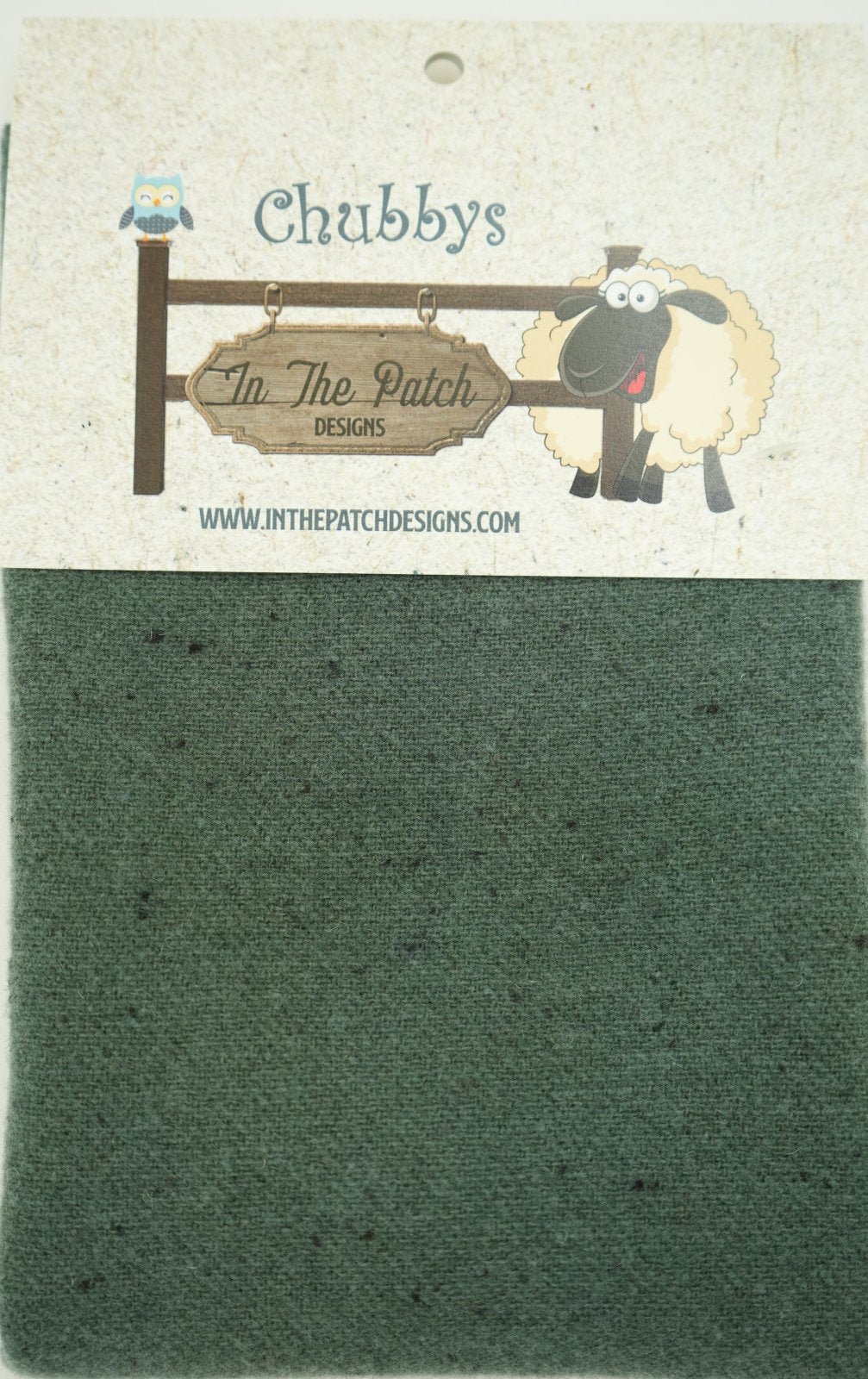 In the Patch Design-Chubbys-16 x 16 -Deep Forest Heather-Felted wool Ready to