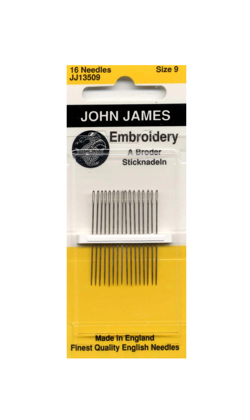 John James Size 9 Embroidery Needles - 16 Needles