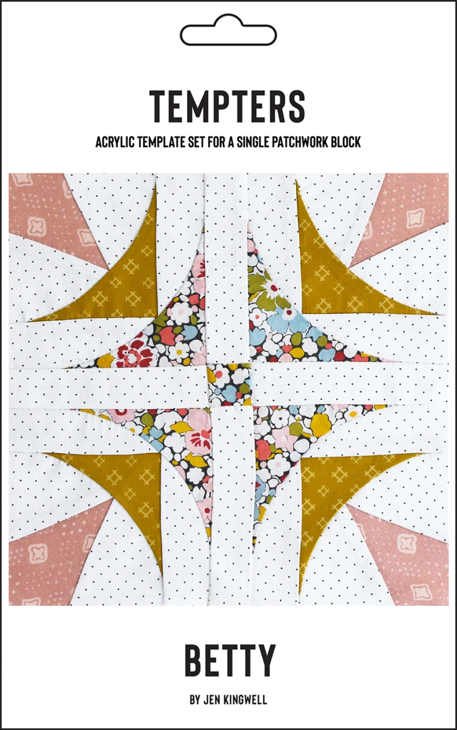 Jen Kingwell - Tempters -Betty - acrylic template set for a single patchwor