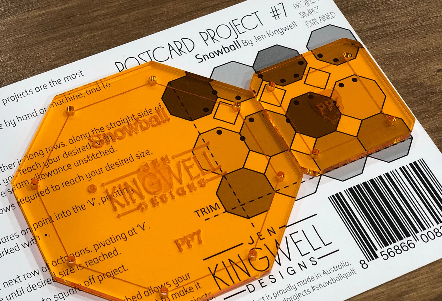 Jen Kingwell - Postcard Project #7 - Snowball - incl. template