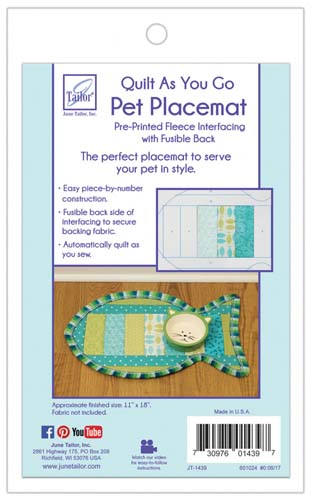 Quilt As You Go Pet Placemat - Fish Pattern by June Tailor, Inc.