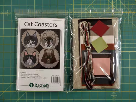 Rachel's of Greenfield - Cat Coasters Kit for 4 five inch coasters K0222