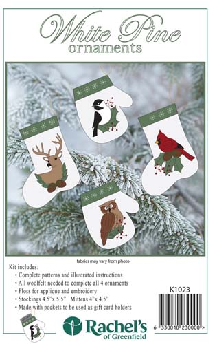 Rachel's of Greenfield - White Pine Ornament Kit - Includes material for 4