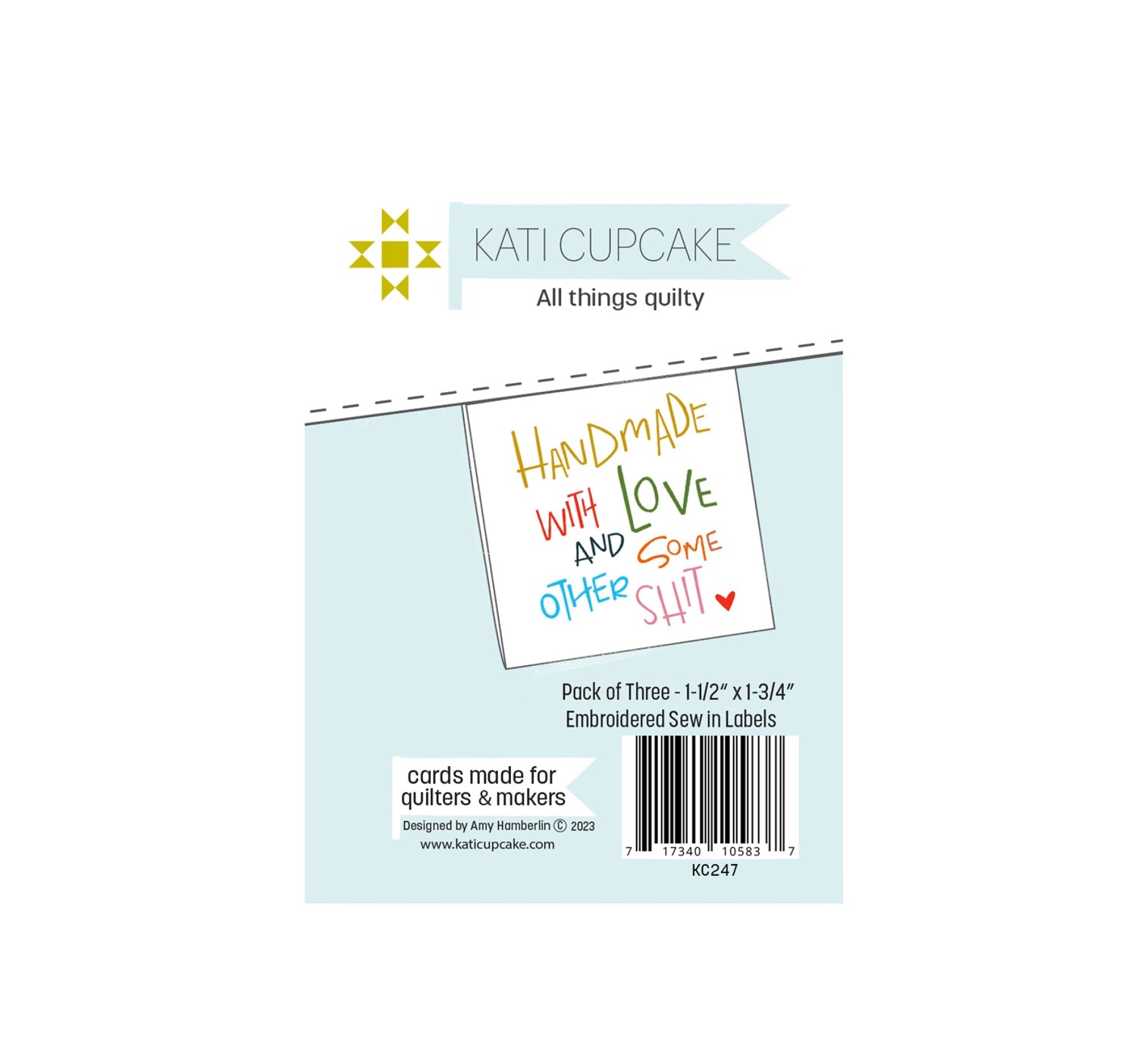 Kati Cupcake - Hand made with love &... labels - 3 labels - KC247