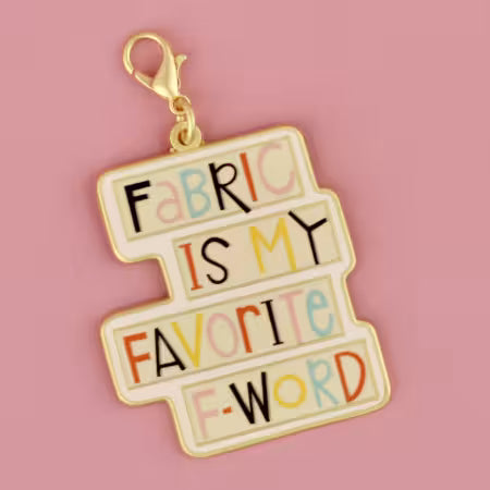 Kati Cupcake - Enamel Charm - Fabric is  my favorite F-word