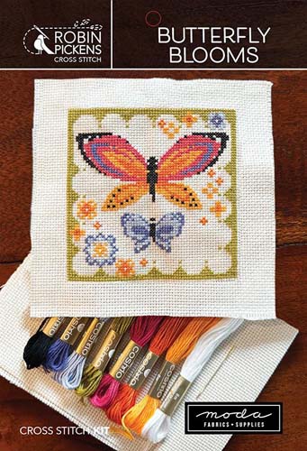 Butterfly Blooms Cross StitchKit by Robin Pickens
