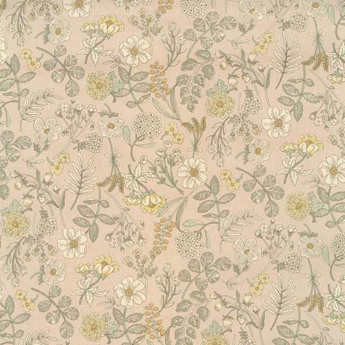 Smokey - Botanical - Dusty pink - Floral on dusty pink - CANVAS