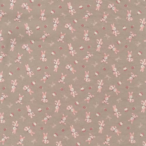 Chibi Petit - Bunny - Taupe - tiny bunnys on taupe - CANVAS