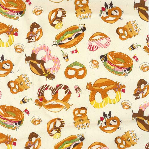 Sweet Animal - Pretzels - Peach - whimsical dogs in pretzels CANVAS