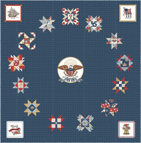 Independence - American Independence BOM Quilt Kit - 75.5 x 75.5