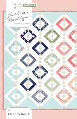 Chandelier 2 - 79 x 79 quilt by Lella Boutique uses layer cake or jelly roll