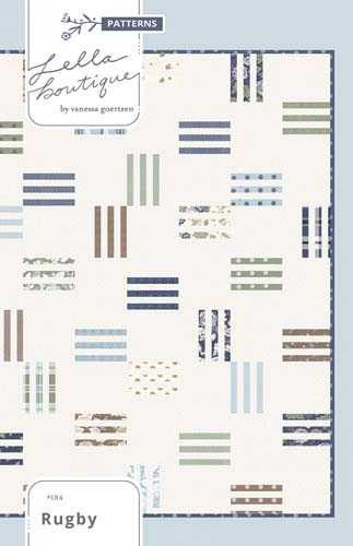 Rugby Pattern-Modern Rail Fence-Finishes 64.5 x 72.5 by Vanessa Goertzen of