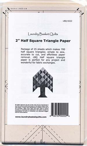 Laundry Basket Quilts - 2" Finished Half Square Triangle Paper for Layer