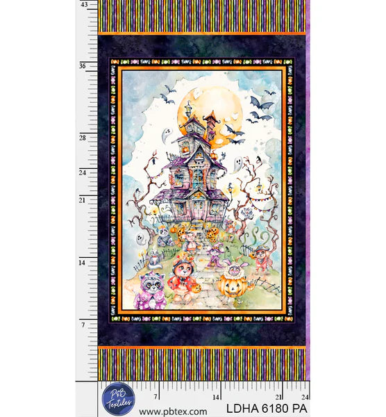 Little Darlings Halloween - Haunted House PANEL - 2/3yard (163)