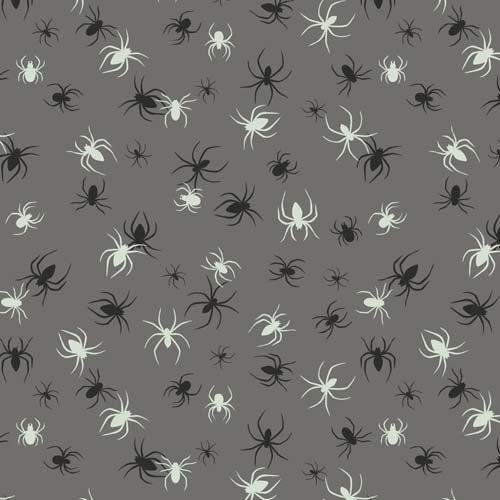 Haunted House - Spiders - Grey - Glow in the dark - black/white spiders