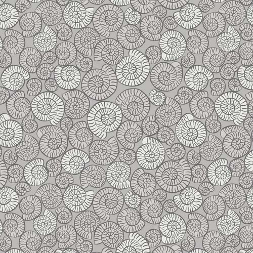 Dino Glow - Ammonites - Glow - Grey - shells on gray w/ glow in the dark accent