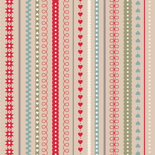 Gingerbread Season - FestiveStripes - Butterscotch - decorative stripes on tan