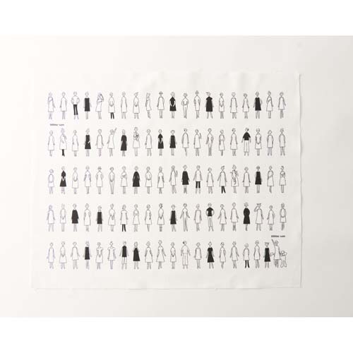 Lecien - 100 Ladies & Pets cloth - White -  printed panel to embroider
