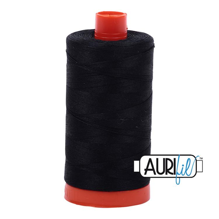 Cotton Mako Thread 50wt 1300M Aurifil - 2692 Black