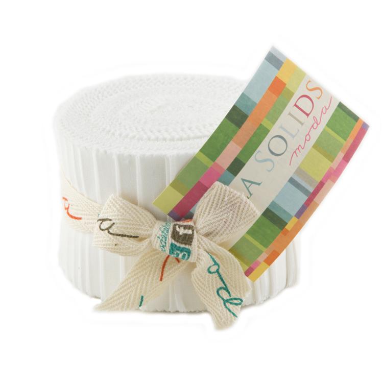 Bella Solids-Junior Jelly Roll-20 2.5in Strips-White