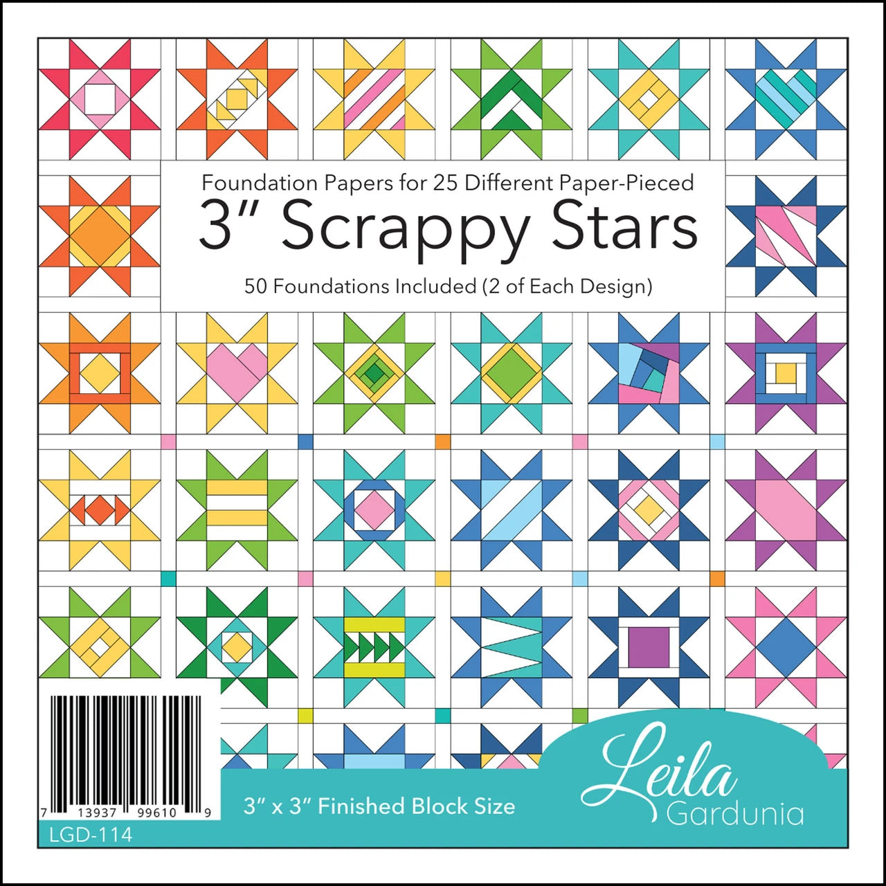 Scrappy Stars - 50 foundation papers for 3 inch finished block size