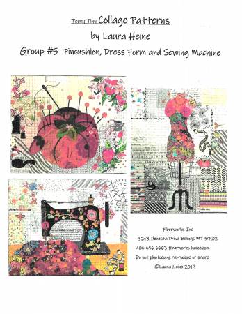 Teeny Tiny Collage Pttns-Grp #5 Pincushion Dress Form and Sewing Machine by L