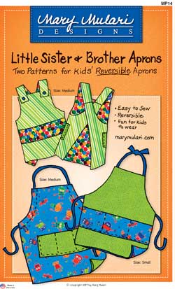 Little Sister and Brother aprons - 2 patterns for reversible - Mary Mulari MP14
