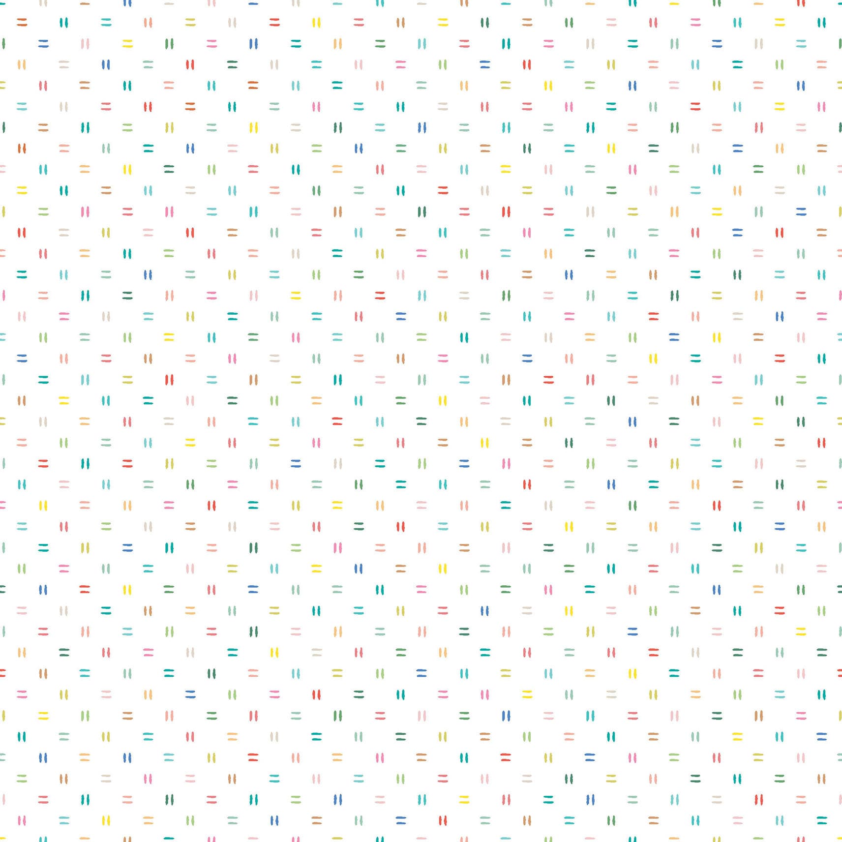 Desert Dreams - Dash Dots - White - multicolored dashes on white