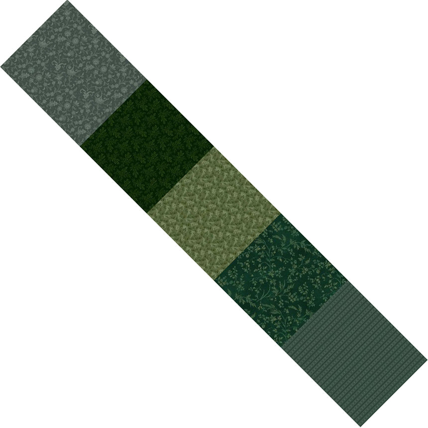 Kathleen's Story - Strip-It 4- Hunter - 5 lengthwise dark green prints